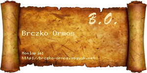 Brczko Ormos névjegykártya